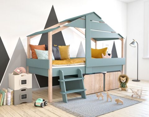 Hutbed Forest 90x200 Incl. Lattenbodem Ex. Bedlade Kinder- / Tienerkamers