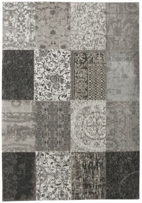 Karpet Vintage Multi black/white 140x200 Vloerkleden Wol