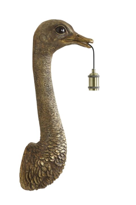 Light & Living 3122485 Wandlamp Ostrich Brons Verlichting Glas