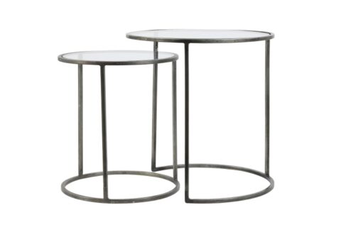 Light & Living Side table S/2 DUARTE tin Tafels