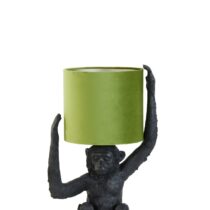 Light & Living Tafellamp Monkey Zwart/Groen 33x24 Verlichting Kunststof