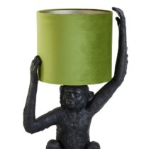 Light & Living Tafellamp Monkey Zwart/Groen 46x32 Verlichting Kunststof