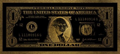 Mondiart Schilderij Dollar Washington Woon accessoires Aluminium