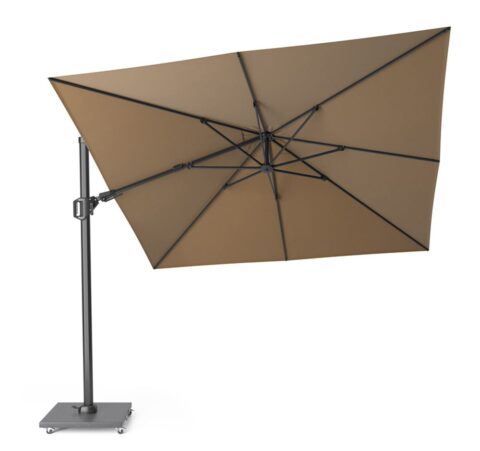 Parasol Challenger Taupe 3x3M + Parasolvoet 90KG Parasols