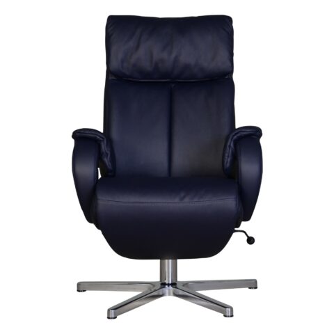 Relaxfauteuil Carmel Donkerblauw Fauteuil Leder