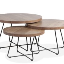 Salontafel Joley Set/3 Tafels Hout