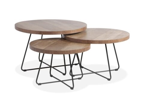 Salontafel Joley Set/3 Tafels Hout