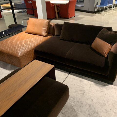 (Showmodel) Natuzzi Hoekbank Melpot Incl. Kussens Showroommodellen Stof