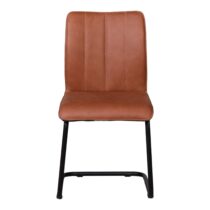 Stoel Alvadas Cognac/Grijs Stoelen Leder