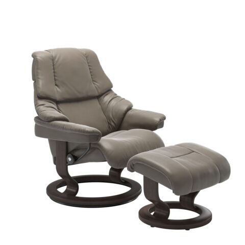 Stressless Draaifauteuil + Hocker Reno Large Mole Fauteuil Leder