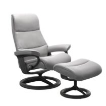 Stressless Fauteuil View S Silver Met Hocker Fauteuil Leder