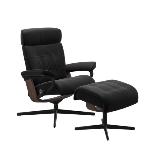 Stressless Relaxfauteuil Erik M + Hocker Black Fauteuil Leder