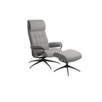 Stressless Relaxfauteuil+Voetenbank London Grijs Fauteuil Leder