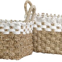 Zanzibar Basket Seagrass-white Set/2 Woon accessoires